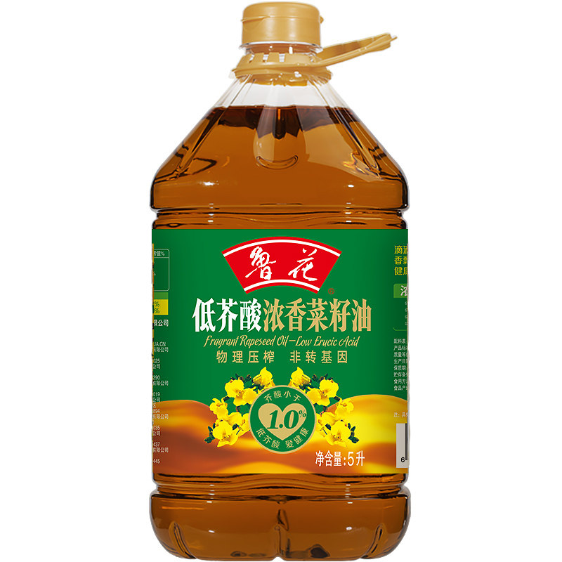 鲁花低芥酸浓香菜籽油5L图片