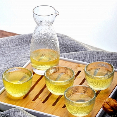 日式清酒壶套装透明玻璃果酒杯子