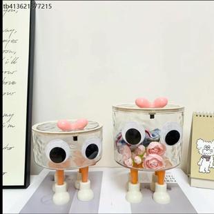 X浴室洗漱台放小物件的盒子大容量带盖发饰收纳盒发卡头绳皮筋整