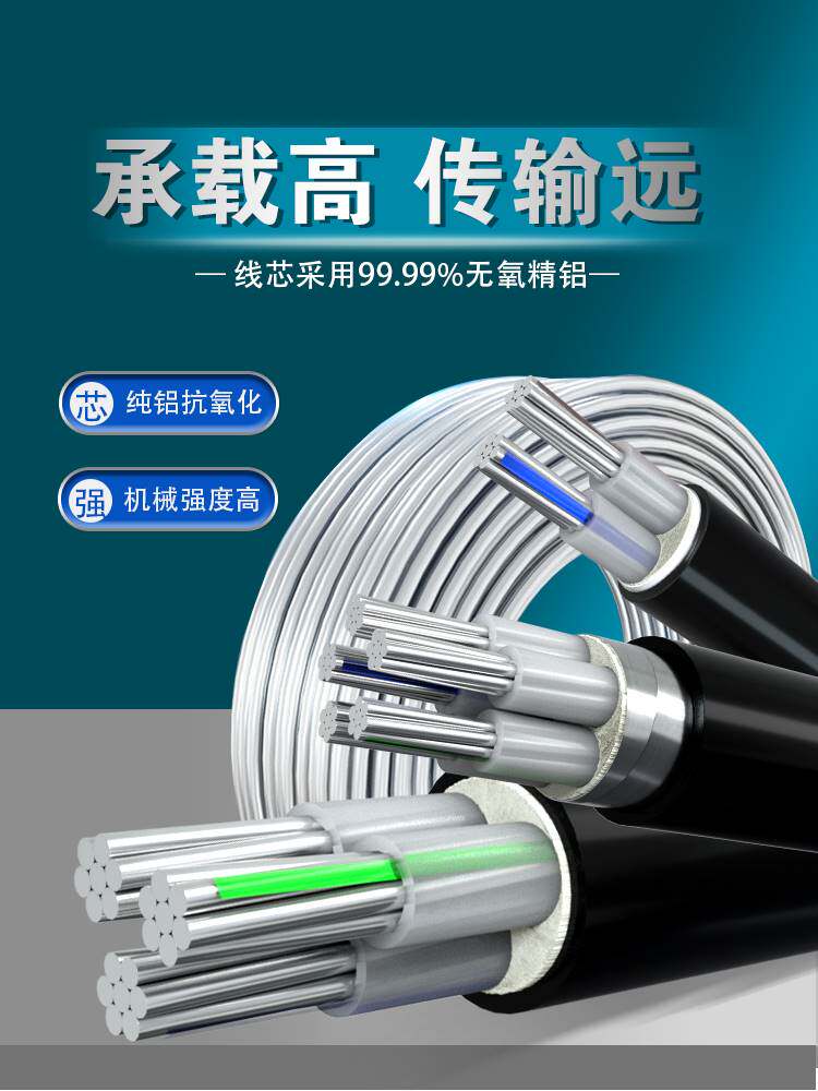 国标铝芯电缆线2 3 4 5芯10 16 25 35平方防老化户外专用铝线电线