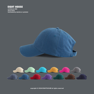 软顶高级水洗棉鸭舌帽男女美式 显脸小 简约百搭棒球帽情侣弯沿韩版