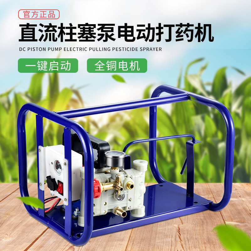 手提式打药机农用电动果树喷雾器12V 伏电瓶充电高压双缸柱塞药泵