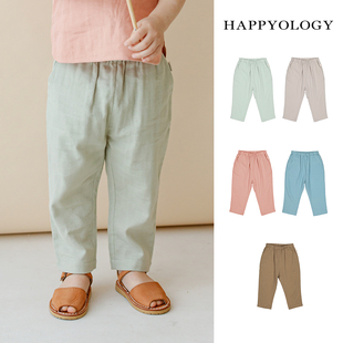 薄款 裝 Happyology英國兒童褲 男女童長褲 寶寶長褲 子純棉褲 純色夏款