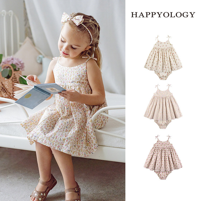 Happyology英国儿童吊带连衣裙女童春夏洋裙子装碎花女宝新品套装