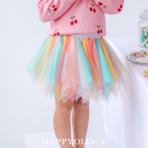 Happyology英国儿童纱裙半身裙春季新款女童可爱裙子女宝宝蛋糕裙