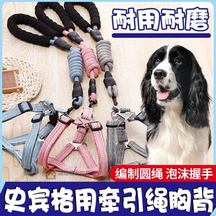 史宾格专用狗狗牵引绳遛狗绳中型大型犬项圈胸背带可调节外出用品