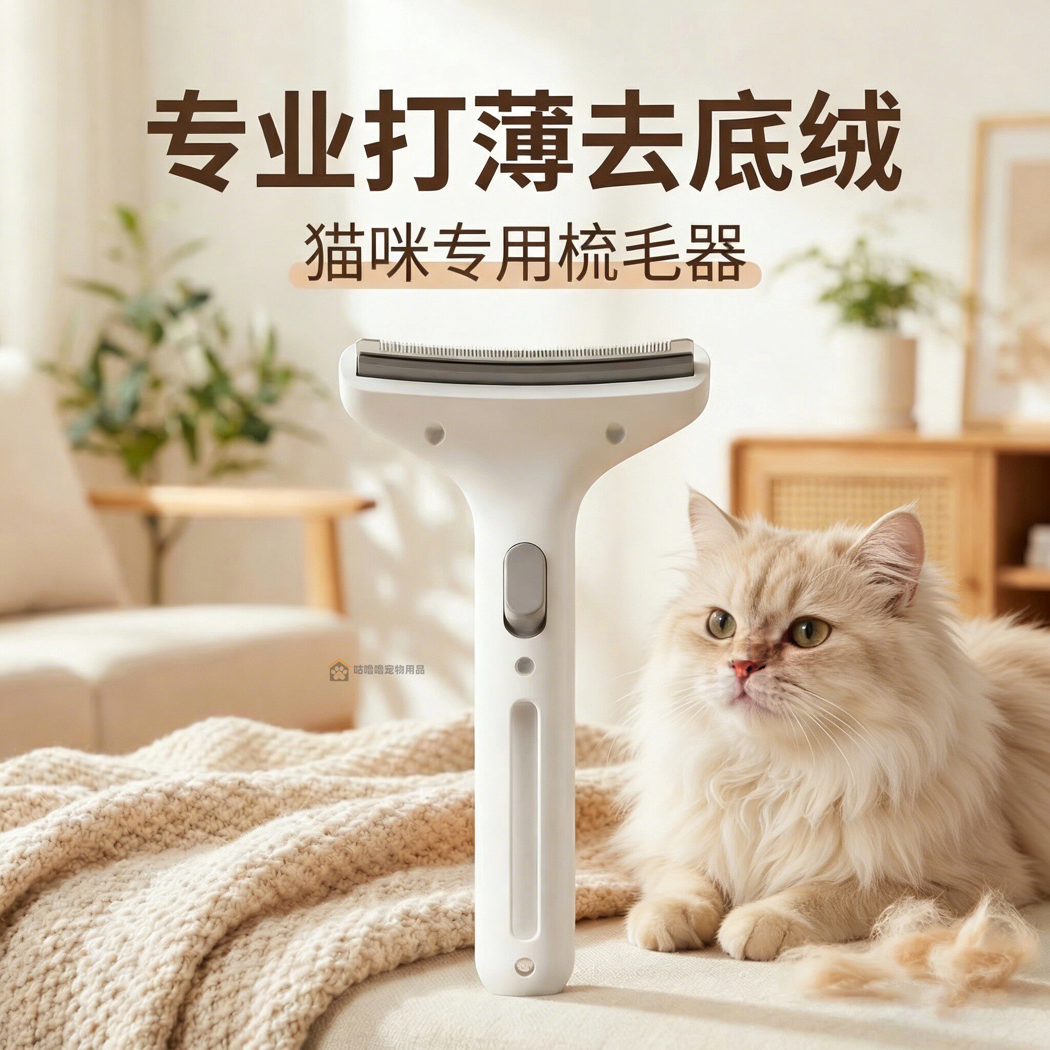 金吉拉猫咪梳毛专用梳子打薄器刷子掉毛撸猫宠物