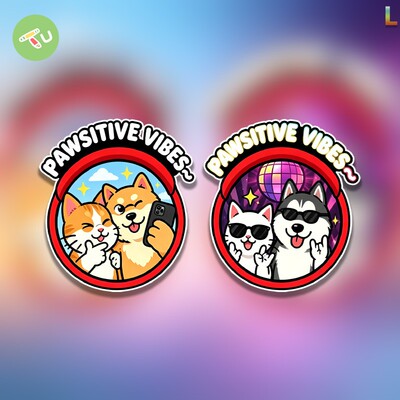 TUTU猫狗PAWSITIVEVIBES徽章