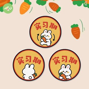 卡通萝卜兔可爱实习期新手汽车摩托油箱反光玻璃窗车身贴