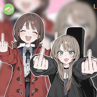 哭泣少女乐队井芹仁菜河原木桃香趣味中指反光贴汽车玻璃静电车贴