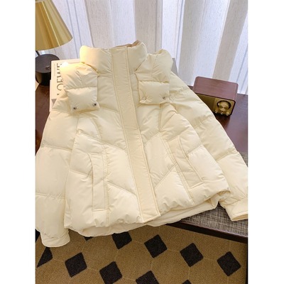 实拍羽绒服女冬季2025年新款小个子短款加厚爆款棉衣外套