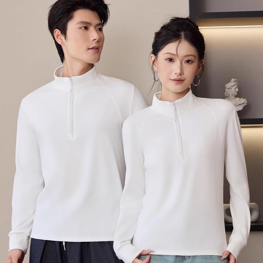 打底衫女半拉链立领男女同款双面德绒打底衫2025年新款秋冬内搭