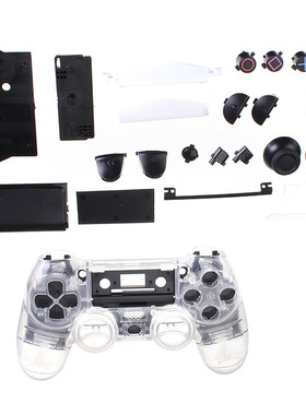 适用PS4 PS5水晶手柄DIY手柄套替换外壳修理包带有螺丝按键透明