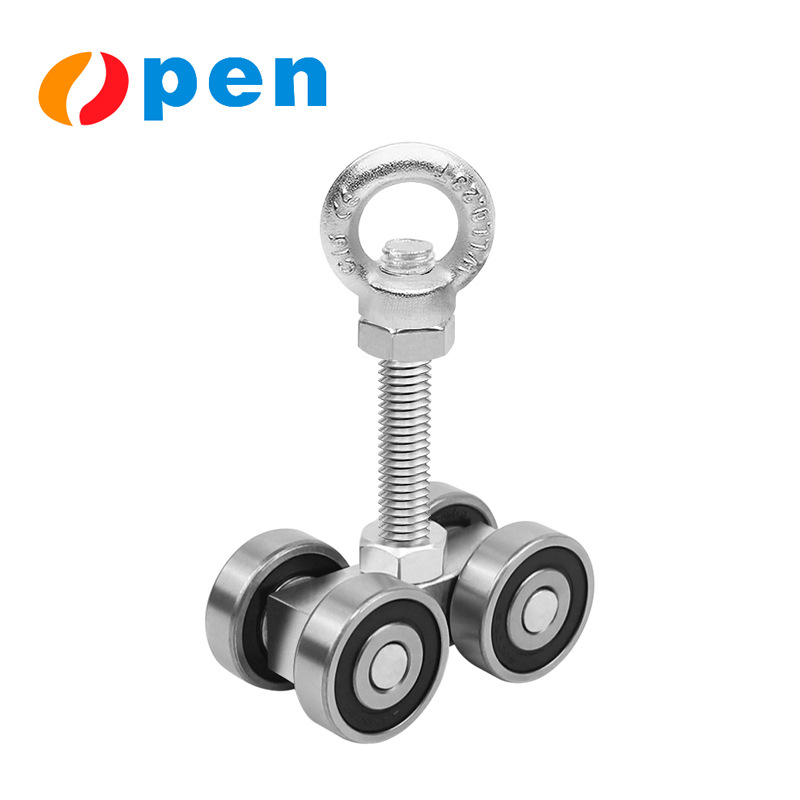 方钢4轮重型滑动门滑轮带轴承带