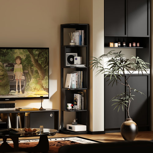 智舍实木转角柜墙角置物架落地