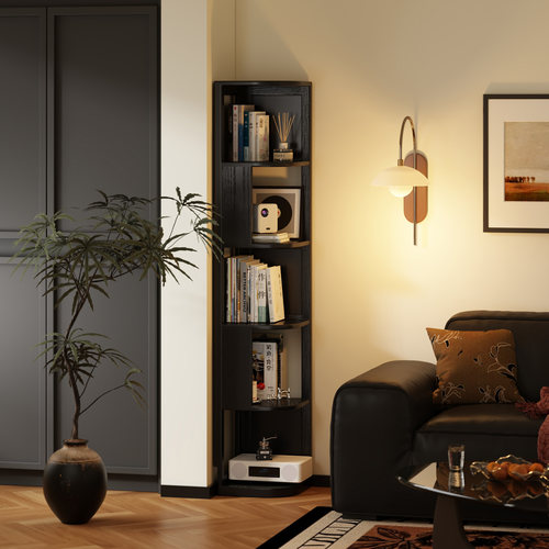 智舍实木转角柜墙角置物架落地