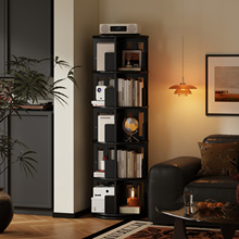 旋转书架360度书柜儿童圆形置物架落地全实木家用客厅转角收纳架