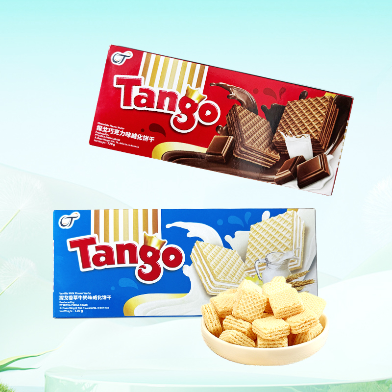 探戈巧克力味香草牛奶味威化饼120g单独不发货