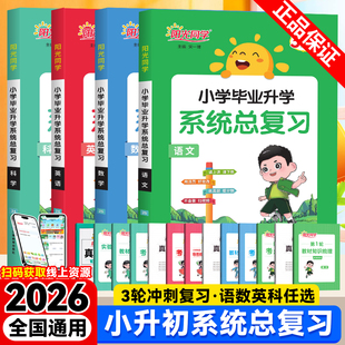 2026新版 小学六6年级考点大全与全真模拟练习册小升初刷题真题卷专项训练资料书 阳光同学小学毕业升学系统总复习语文数学英语科学