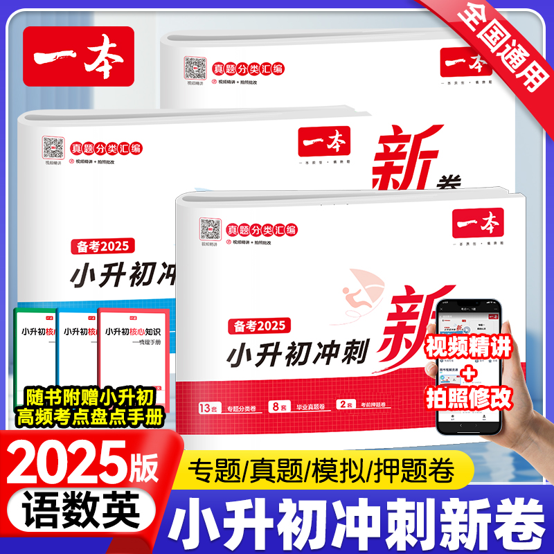 备考2025新版一本小升初冲刺新卷语文数学英语通用版 六年级上下册小学升初中总复习重点资料专项训练期末真题模拟测试卷知识汇总