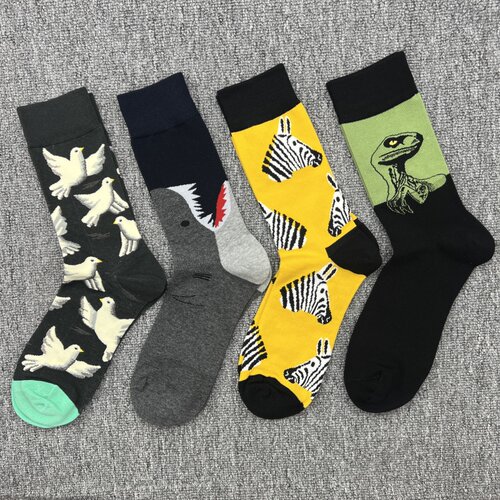 happysocks袜子男士菱形格潮牌袜