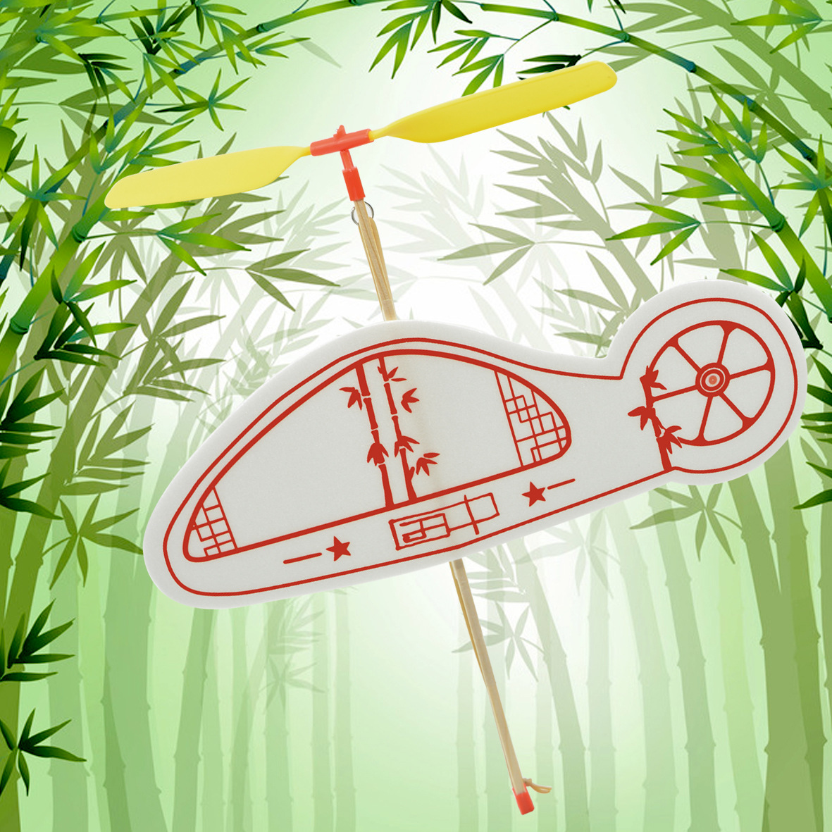 竹梦直升机航空航天研学橡筋动力