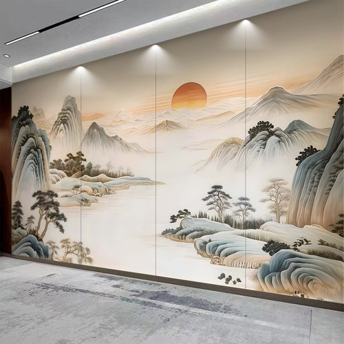 宋式硬包打印画碳晶板金刚扣板