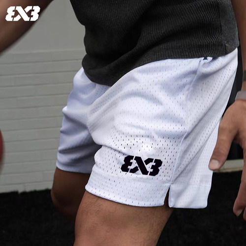 3V3篮球短裤男不过膝美式速干网眼三四分裤跑步宽松透气训练短裤