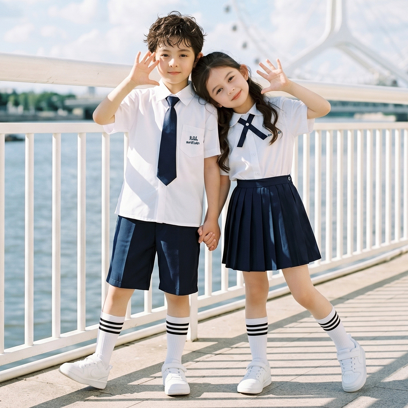 泰国泰式儿童校服园服jk套装夏季幼儿园中小学生学院风毕业照班服