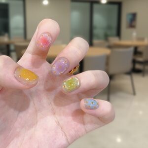 ins可爱夏日多巴胺短甲波点高级显白美甲学生手工指甲贴片0004QE