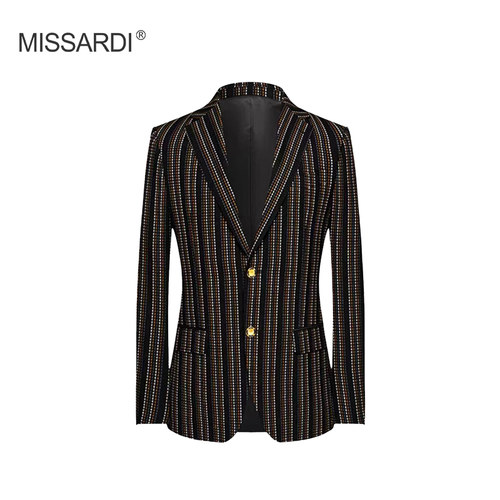 MISSARDI/米纱迪意式设计师小众款时尚休闲西服商务个性修身西装