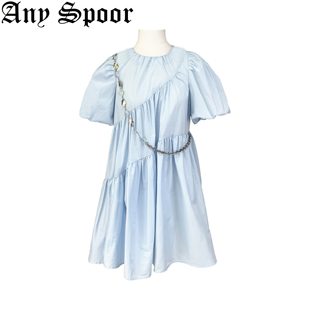 SPOOR 小眾設(shè)計(jì)師藍(lán)色星辰短袖 連衣裙73BA92 ANY