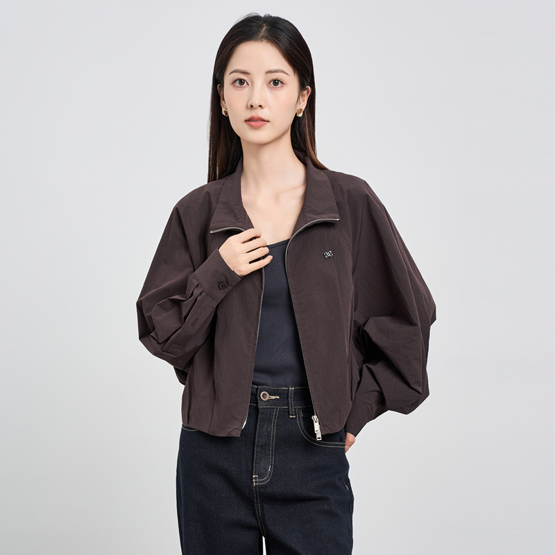 鲁思蒂复古休闲立领夹克外套