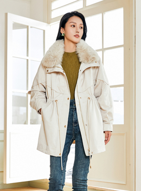 Lucidy/鲁思蒂派克羽绒服女冬季2024年新款中长款时尚白鸭绒外套