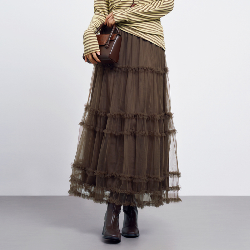 鲁思蒂气质温柔层次感蕾丝蛋糕裙