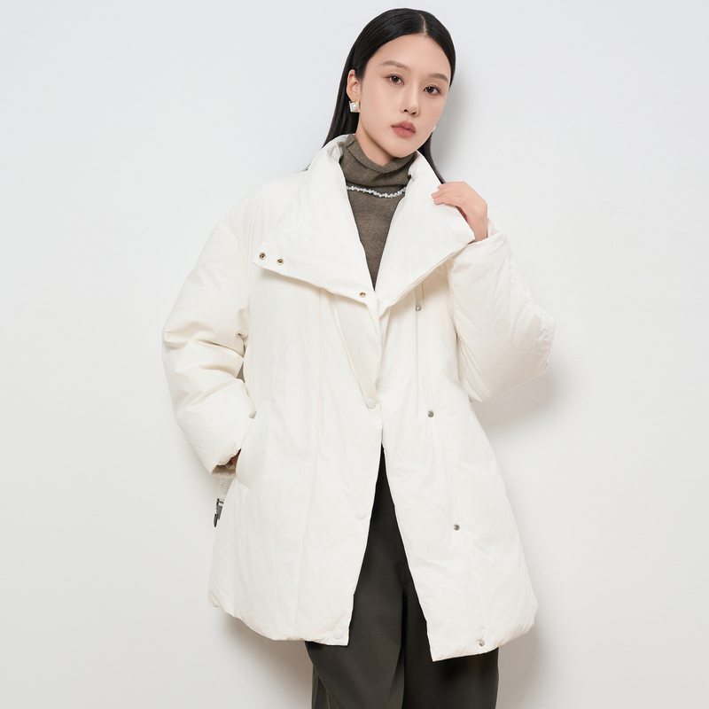 鲁思蒂告诫白宽松中长保暖羽绒服