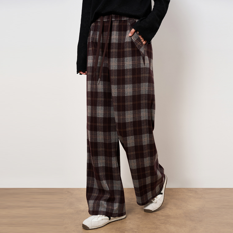 鲁思蒂咖格加厚直筒百搭休闲长裤