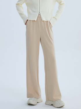 Lucidy/鲁思蒂垂感休闲裤女2024新款春夏直筒宽松显瘦阔腿长裤子