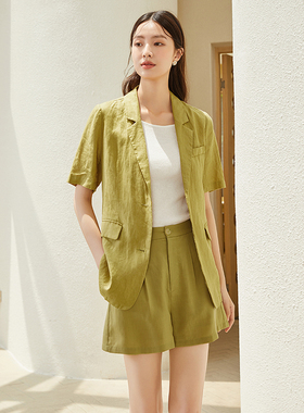 Lucidy/鲁思蒂短袖衬衫外套2024新款女士夏季中长款薄款开衫上衣