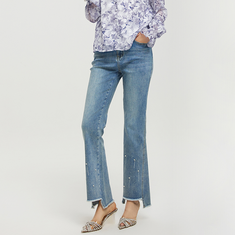 水洗微喇牛仔长裤Lucidy/鲁思蒂