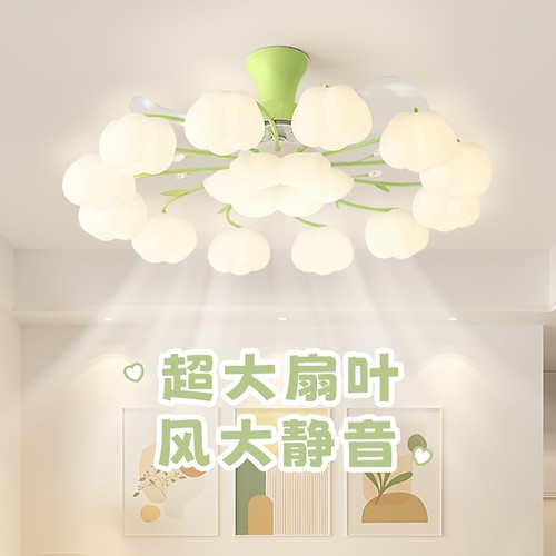 NRKXO花朵艺术大气客厅风扇灯