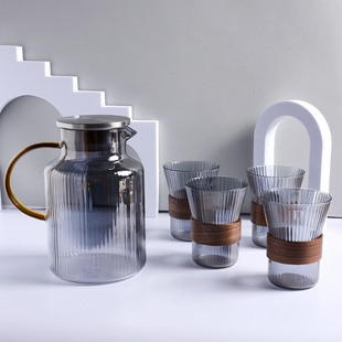 冷水壶玻璃水壶耐高温家用开水杯大容量泡茶壶扎壶夏季居家凉水壶