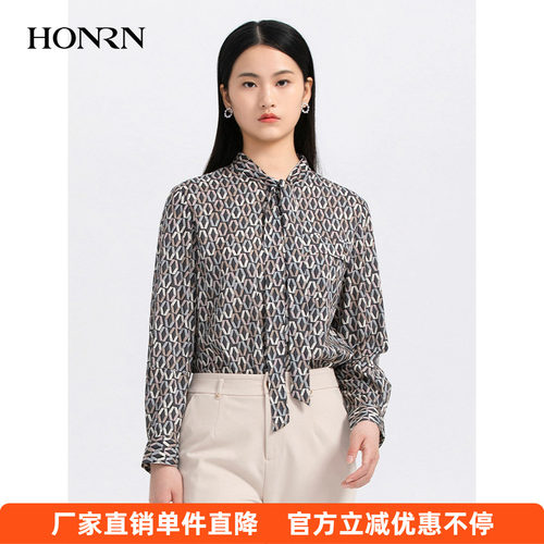 HONRN/红人修身长袖衬衫上衣