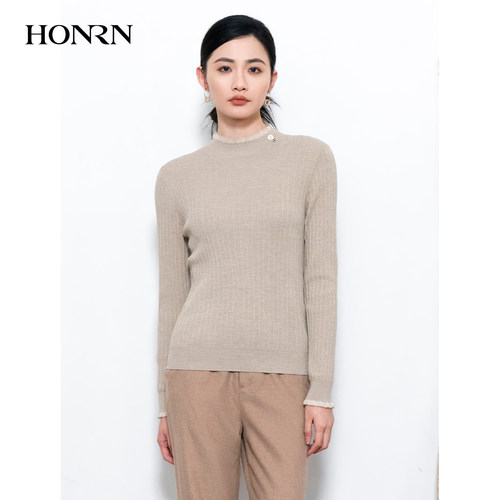 HONRN/红人羊毛混纺针织衫上衣