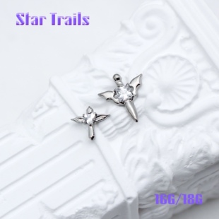 StarTrails 天使之剑/爱心之翼 f136钛合金内螺纹耳钉 16G/18G