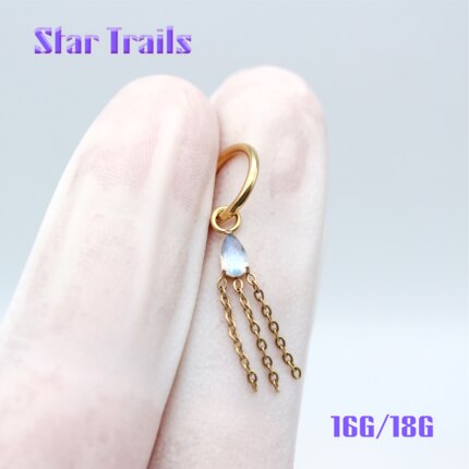 StarTrails 月喃 f136镀14k浅金钛合金吊坠跑环 16G/18G