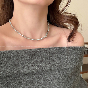 星河璀璨锆石珍珠项链女轻奢精致小众设计感锁骨链优雅高级感颈链