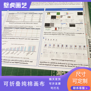 学术会议海报展会可折叠带国外纯棉油画布打印定制