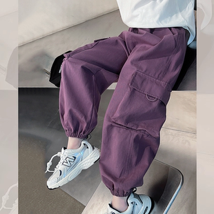 女童洋气工装裤春秋款2025新款中大童百搭休闲裤女孩儿童炸街长裤