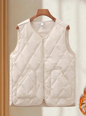 小个子大码马甲坎肩女2025冬季新款韩版时尚显瘦减龄保暖背心马夹